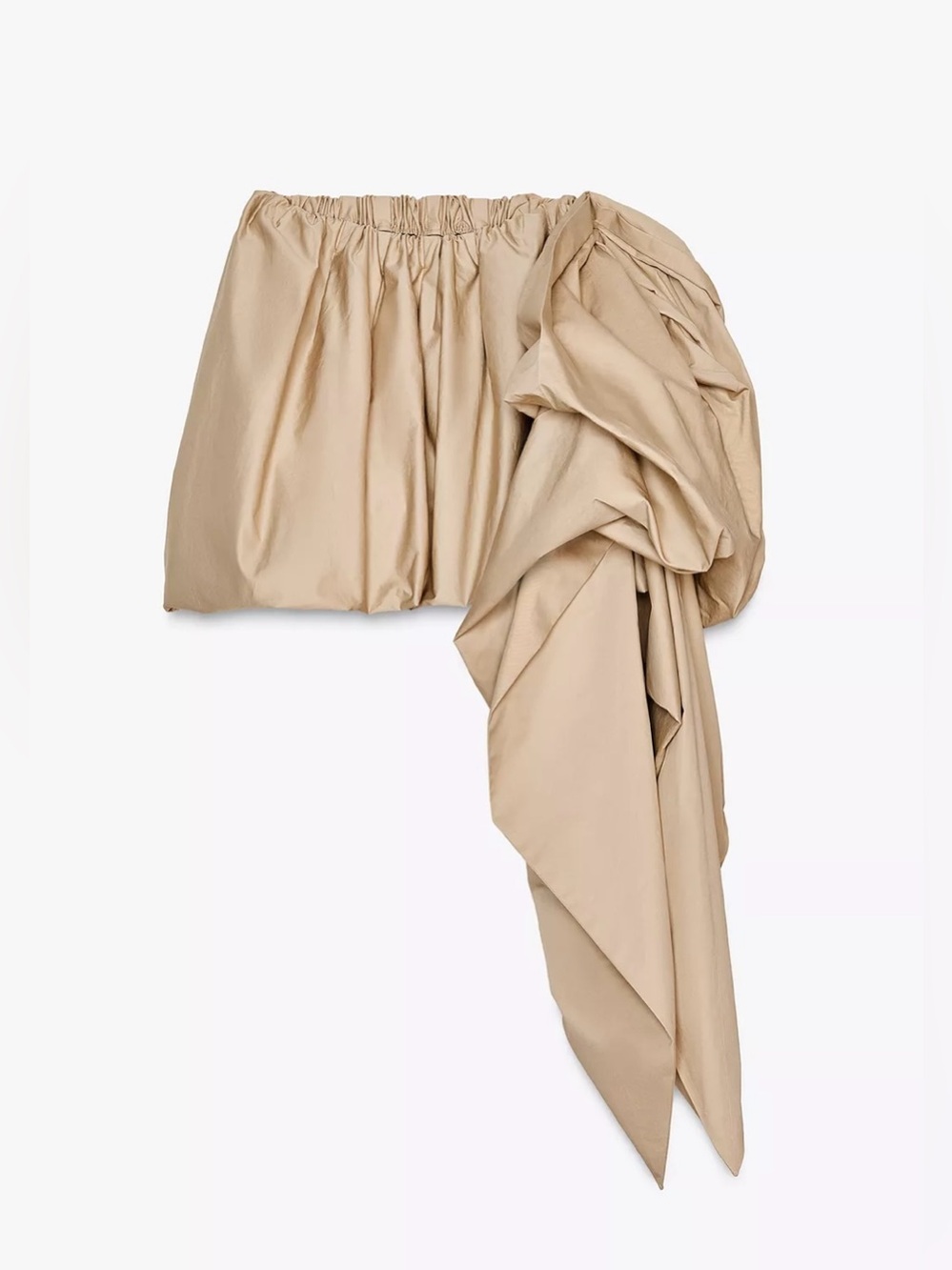 Zara ZW COLLECTION MINI BALLOON
BEIGE SKIRT WITH BOW Size L